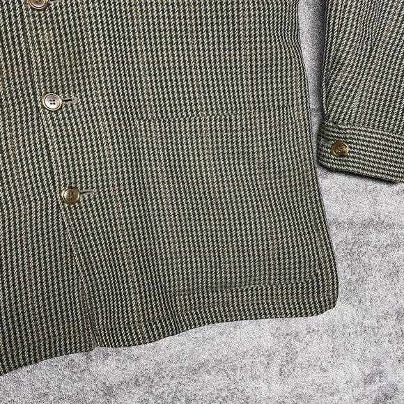 VTG Pendleton Jacket Mens M Gingham Plaid Chore Blazer 2 Pocket Wool Shacket - Picture 6 of 10